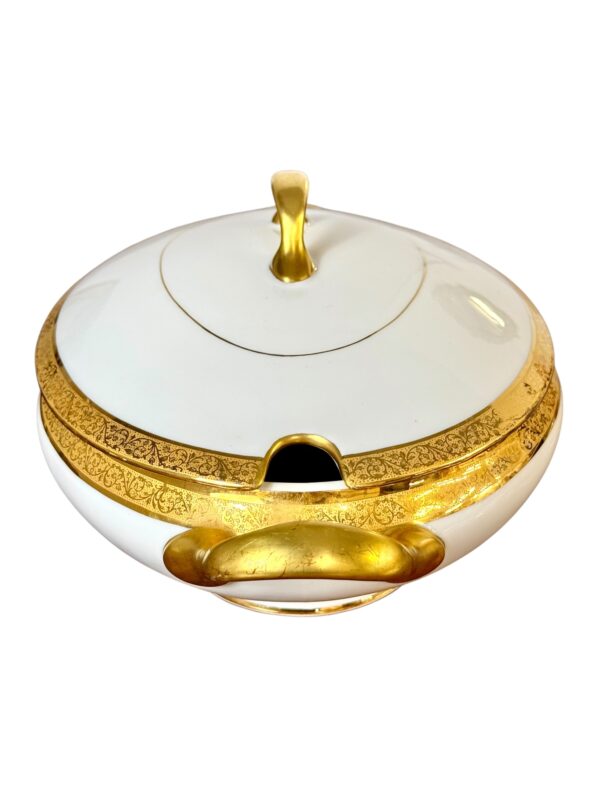 Limoges Porcelain Dinner Set with Gold Trim, 41 Piece Circa 1930s - Image 9