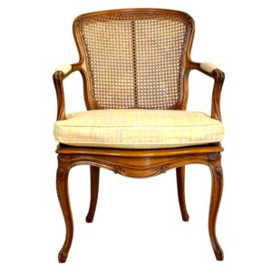 Louis XV Style Caned Armchair in Walnut, France Late 19th Century