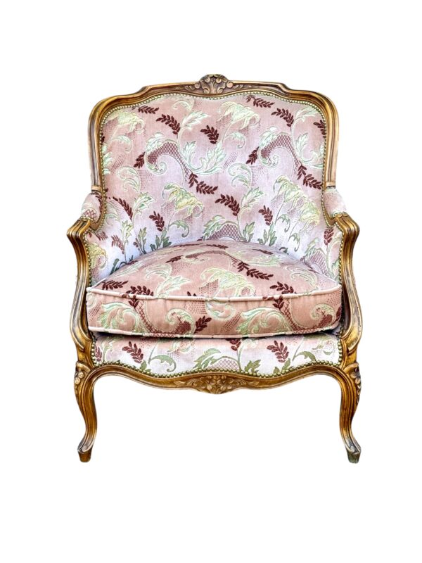 Louis XV Style Carved French Walnut Bergère, Late 19th Century - Image 2
