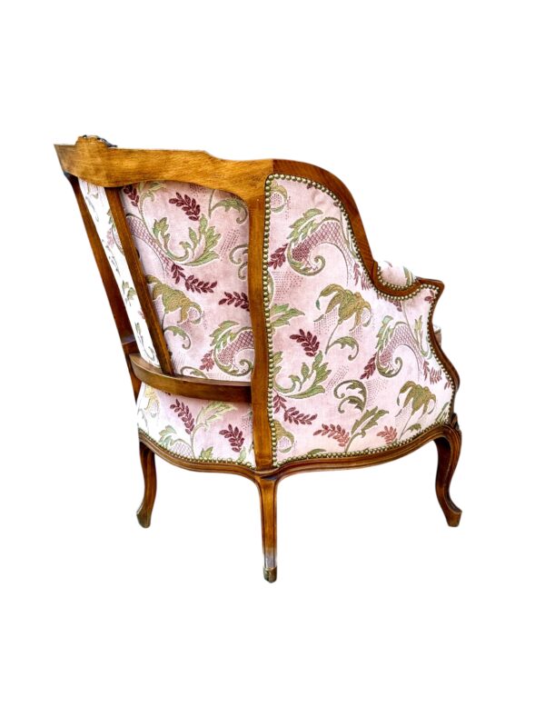Louis XV Style Carved French Walnut Bergère, Late 19th Century