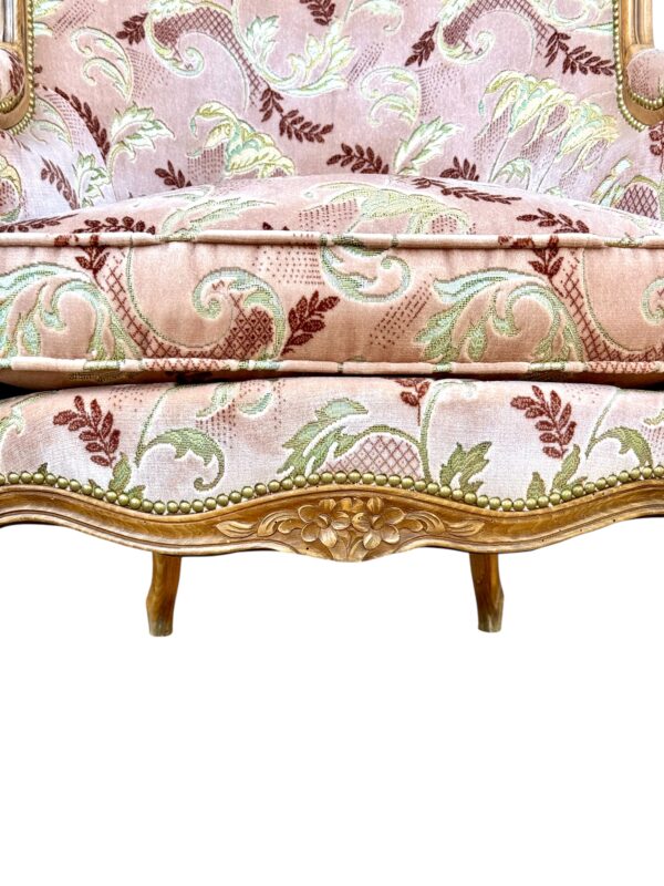 Louis XV Style Carved French Walnut Bergère, Late 19th Century