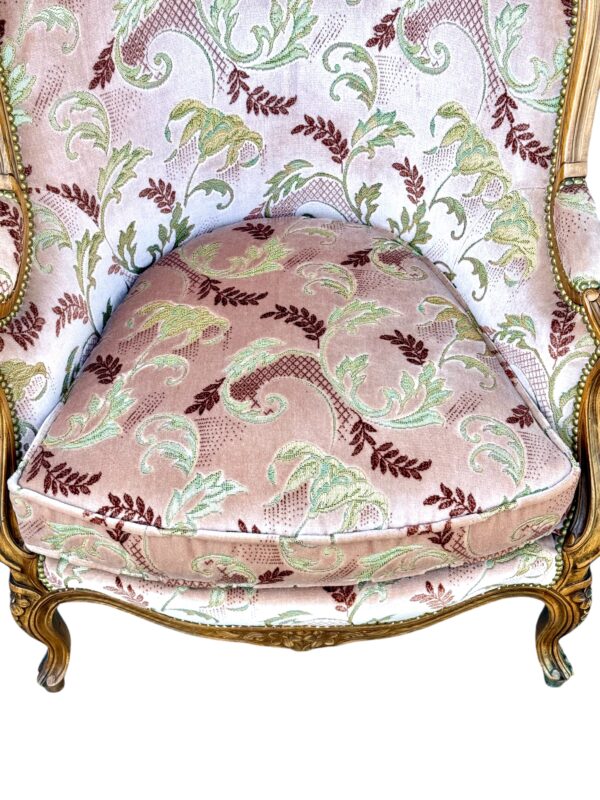 Louis XV Style Carved French Walnut Bergère, Late 19th Century