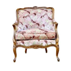 Louis XV Style Carved French Walnut Bergère, Late 19th Century