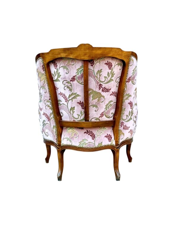 Louis XV Style Carved French Walnut Bergère, Late 19th Century