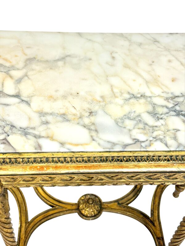 Louis XVI Style Giltwood Console with Marble Top, 19th Century