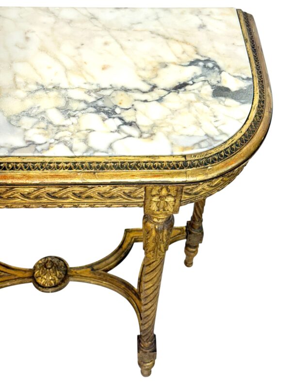 Louis XVI Style Giltwood Console with Marble Top, 19th Century - Image 13