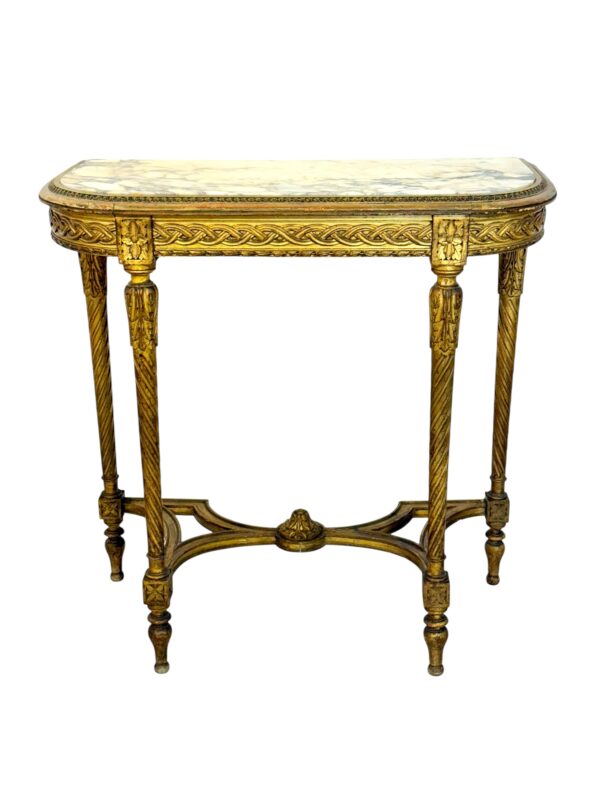 Louis XVI Style Giltwood Console with Marble Top, 19th Century - Image 14