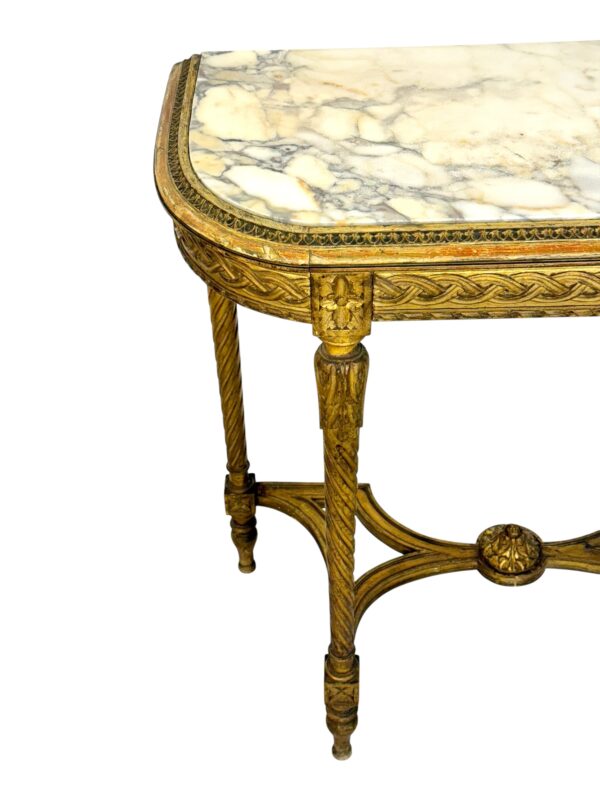 Louis XVI Style Giltwood Console with Marble Top, 19th Century - Image 15