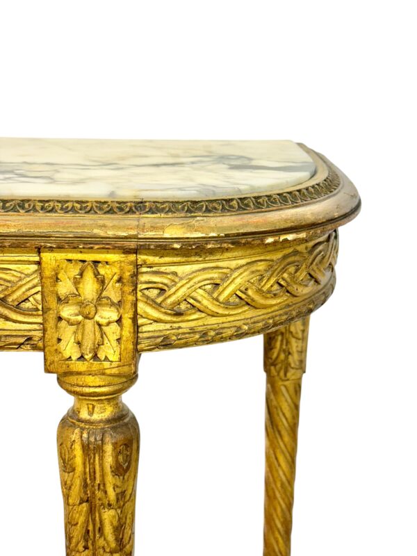 Louis XVI Style Giltwood Console with Marble Top, 19th Century - Image 8