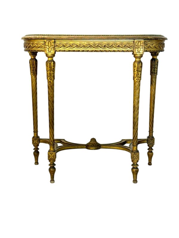 Louis XVI Style Giltwood Console with Marble Top, 19th Century