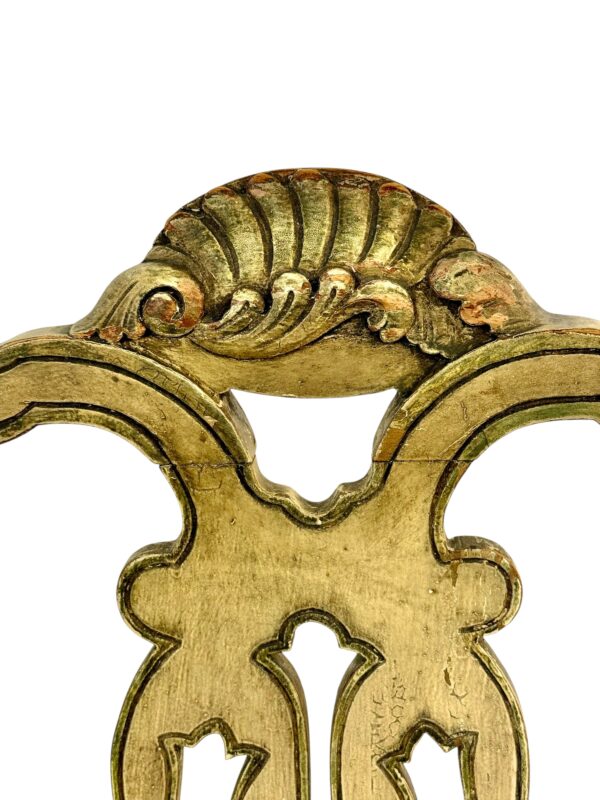 Rare Set of 10 Italian Rococo Dining Chairs with Distressed Patina, c.1800