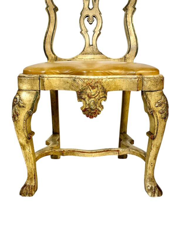 Rare Set of 10 Italian Rococo Dining Chairs with Distressed Patina, c.1800