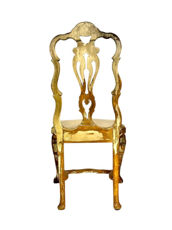 Rare Set of 10 Italian Rococo Dining Chairs with Distressed Patina, c.1800