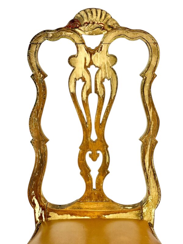 Rare Set of 10 Italian Rococo Dining Chairs with Distressed Patina, c.1800