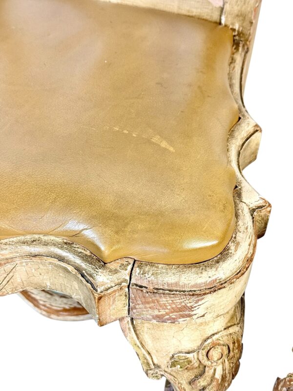 Rare Set of 10 Italian Rococo Dining Chairs with Distressed Patina, c.1800