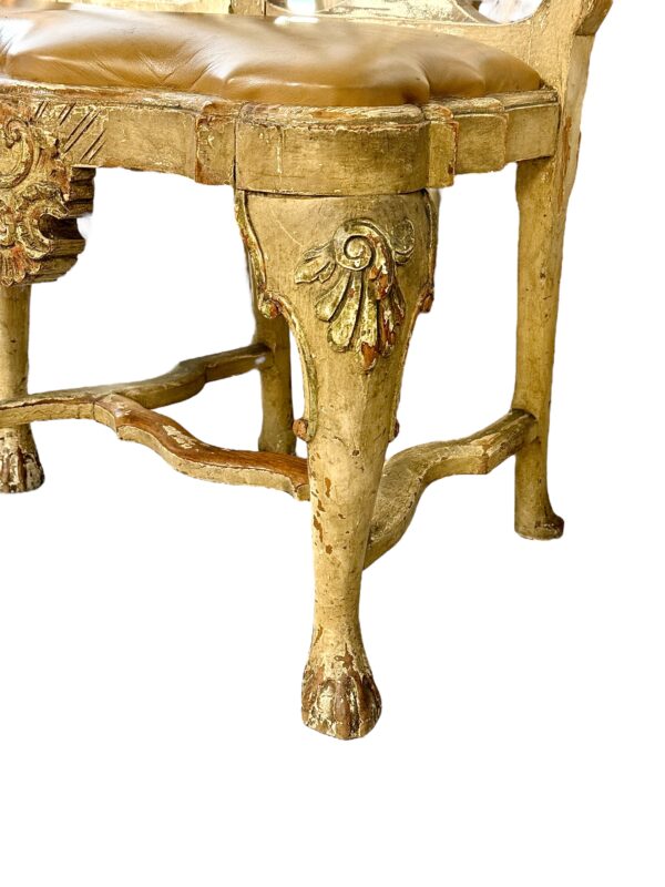 Rare Set of 10 Italian Rococo Dining Chairs with Distressed Patina, c.1800