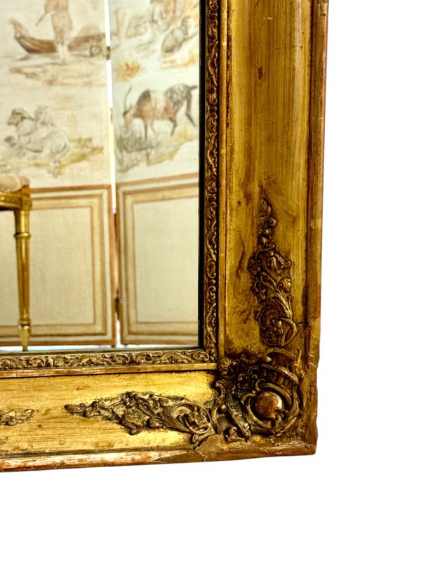 Rectangular Napoleon III Gilded Mirror with Rococo Carvings, France circa 1860