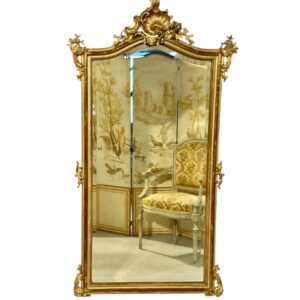 19th Century French Louis XV Giltwood Parisian Mirror