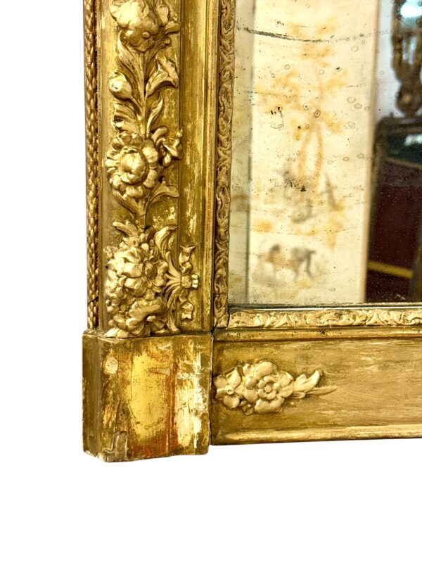 19th Century Louis XVI Neoclassical Giltwood Console Mirror - Image 3