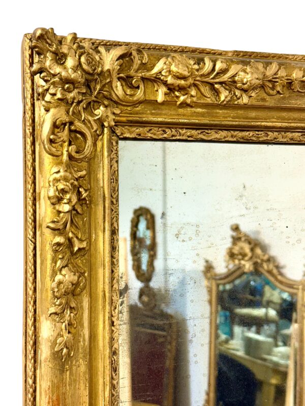 19th Century Louis XVI Neoclassical Giltwood Console Mirror - Image 6