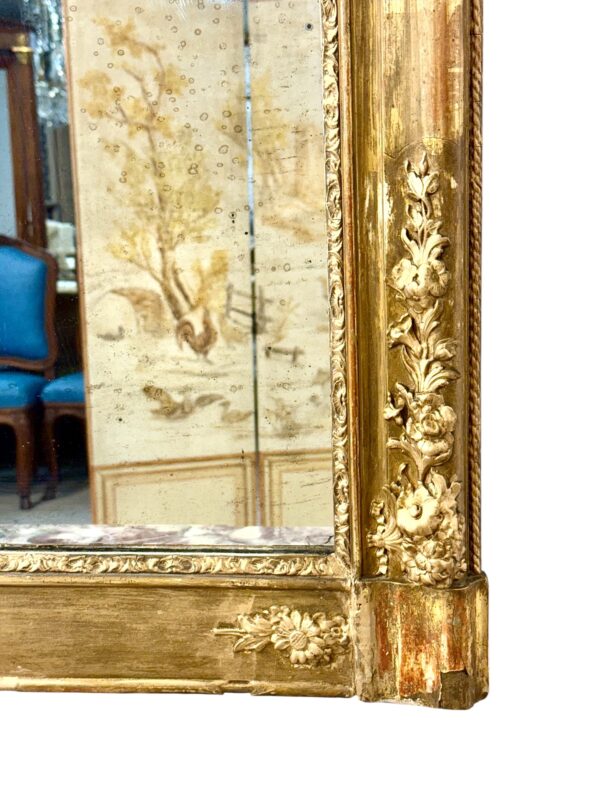 19th Century Louis XVI Neoclassical Giltwood Console Mirror