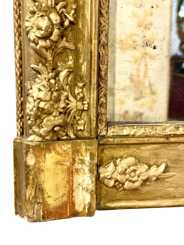 19th Century Louis XVI Neoclassical Giltwood Console Mirror - Image 7