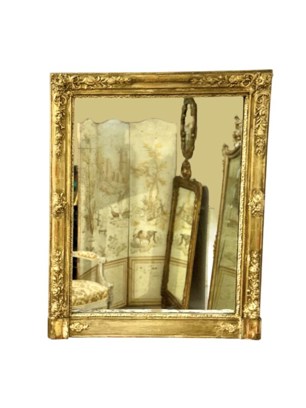 19th Century Louis XVI Neoclassical Giltwood Console Mirror