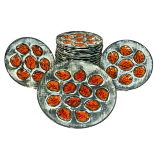 Vintage French M.B.F.A. Pornic Oyster Service, 12 Plates & Platter