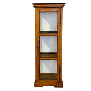 19th Century Walnut Glass Display Marine Cabinet