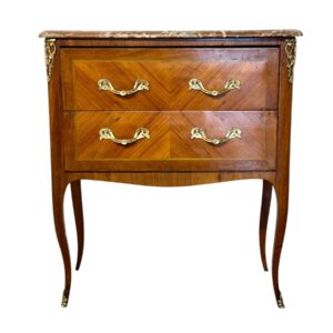 French Louis XV Transition Marble-Top Commode Sauteuse, Late 18th Century