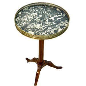 Gueridon with Marble Top and Brass Gallery, 19th c.