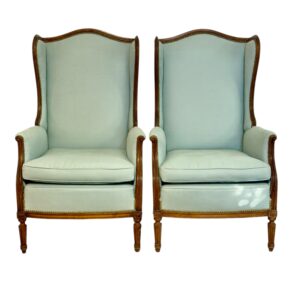 Pair of Louis XVI Style Bergères à Oreilles, 19th Century