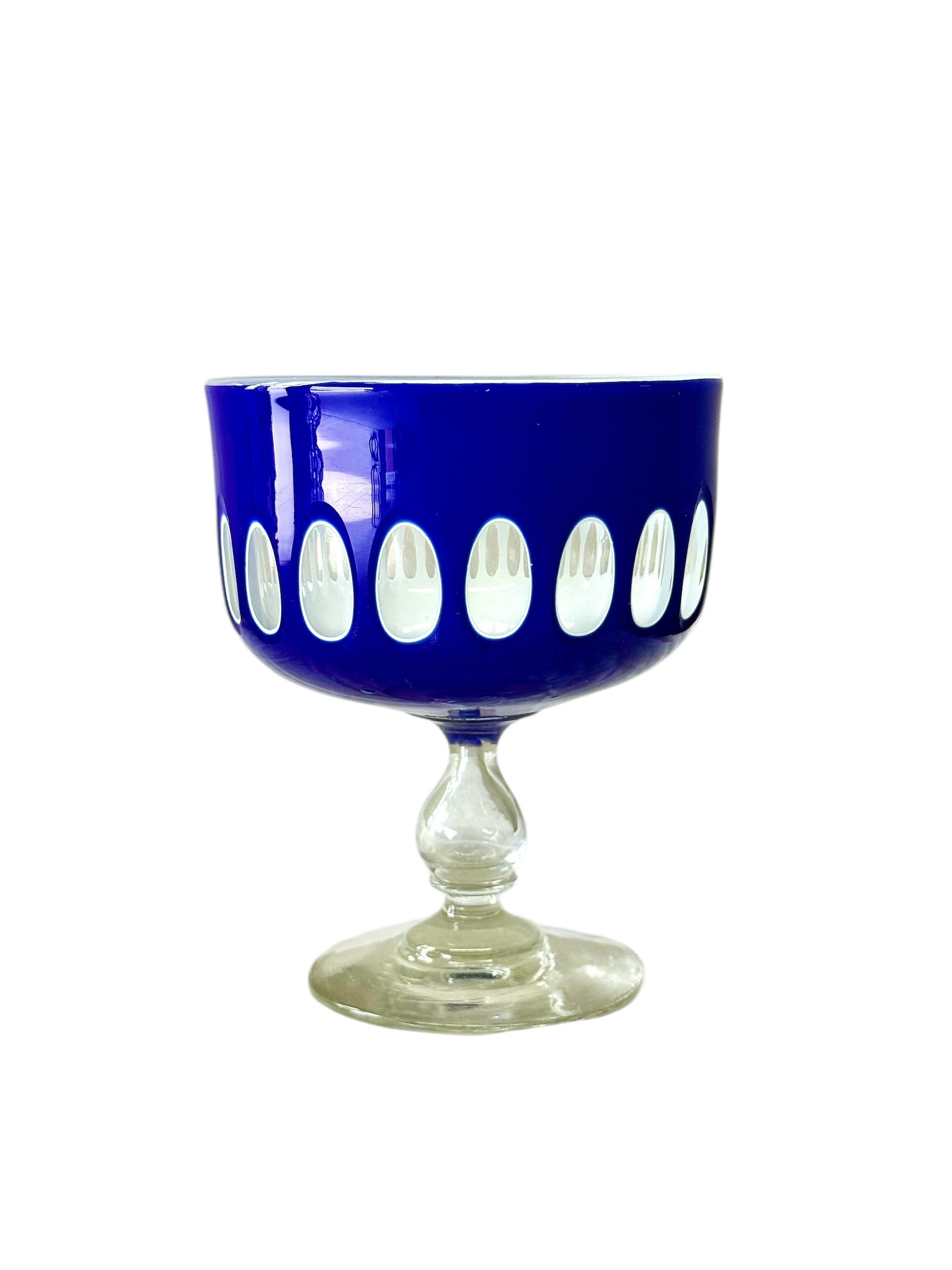 19th Century Blue Overlay and Opaline Glass Covered Drageoir - Image 10