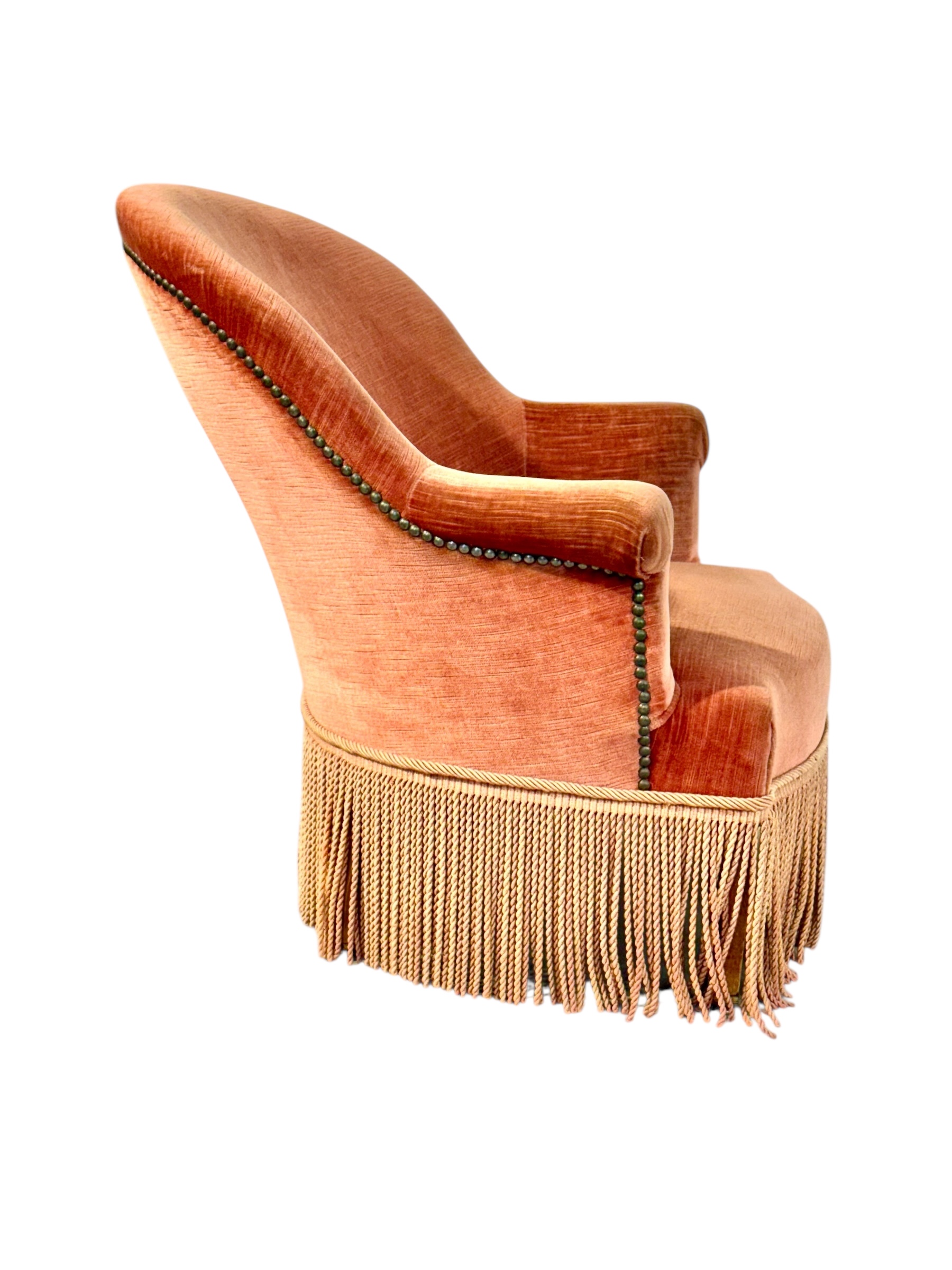 19th Century Child’s Velvet Armchair with Decorative Fringe - Image 5