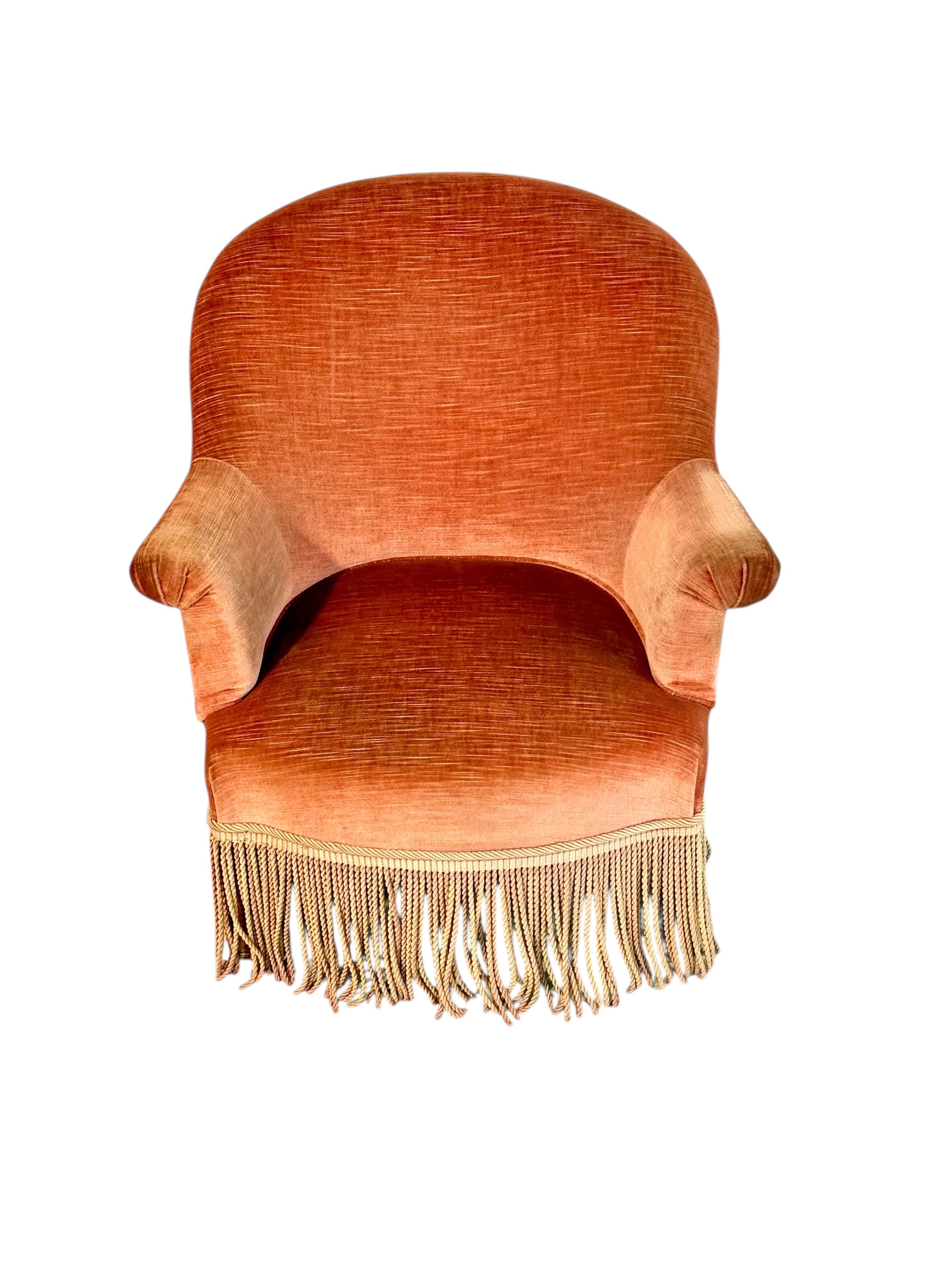 19th Century Child’s Velvet Armchair with Decorative Fringe1