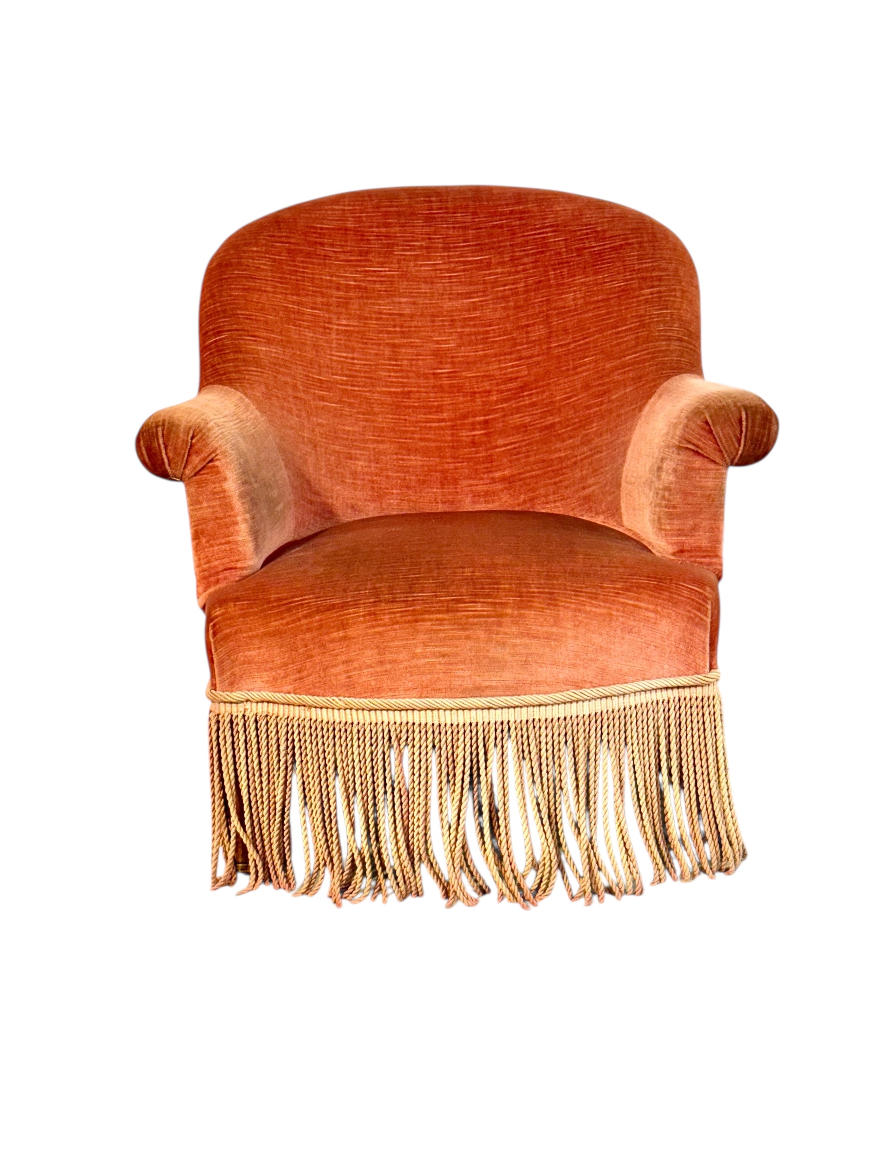 19th Century Child’s Velvet Armchair with Decorative Fringe1
