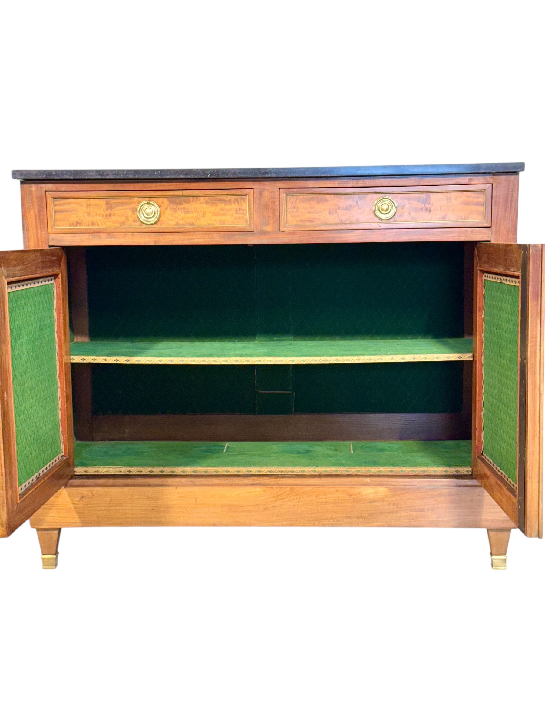 19th Century French Buffet in Burr Elm with Black Marble Top - Image 2