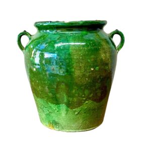 19th Century French Green Glazed Confit Pot