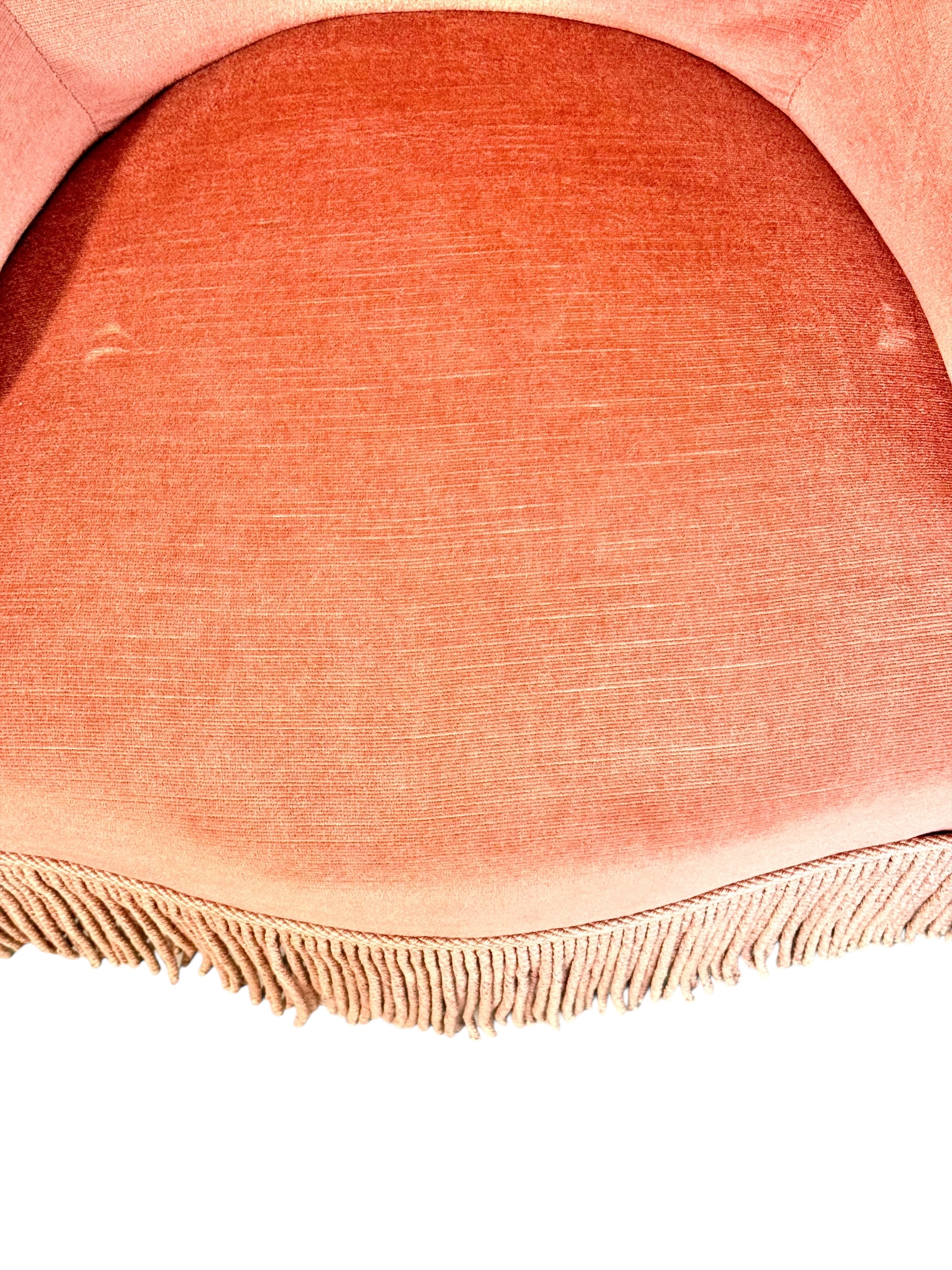 19th Century French Velvet Bergere Armchair with Tassel Fringe Trim