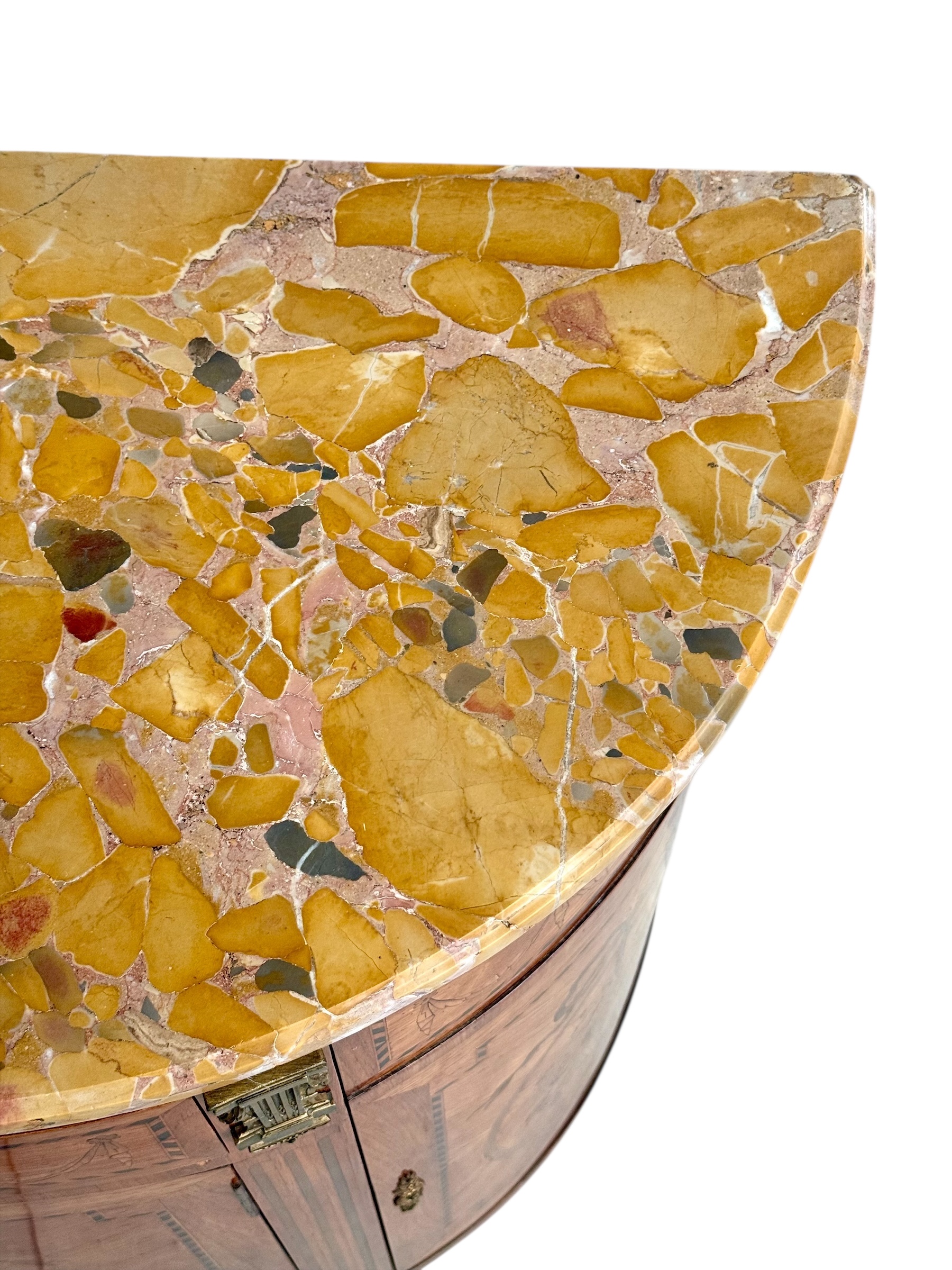 19th Century Louis XVI Style Demilune Commode with Marble Top - Image 11