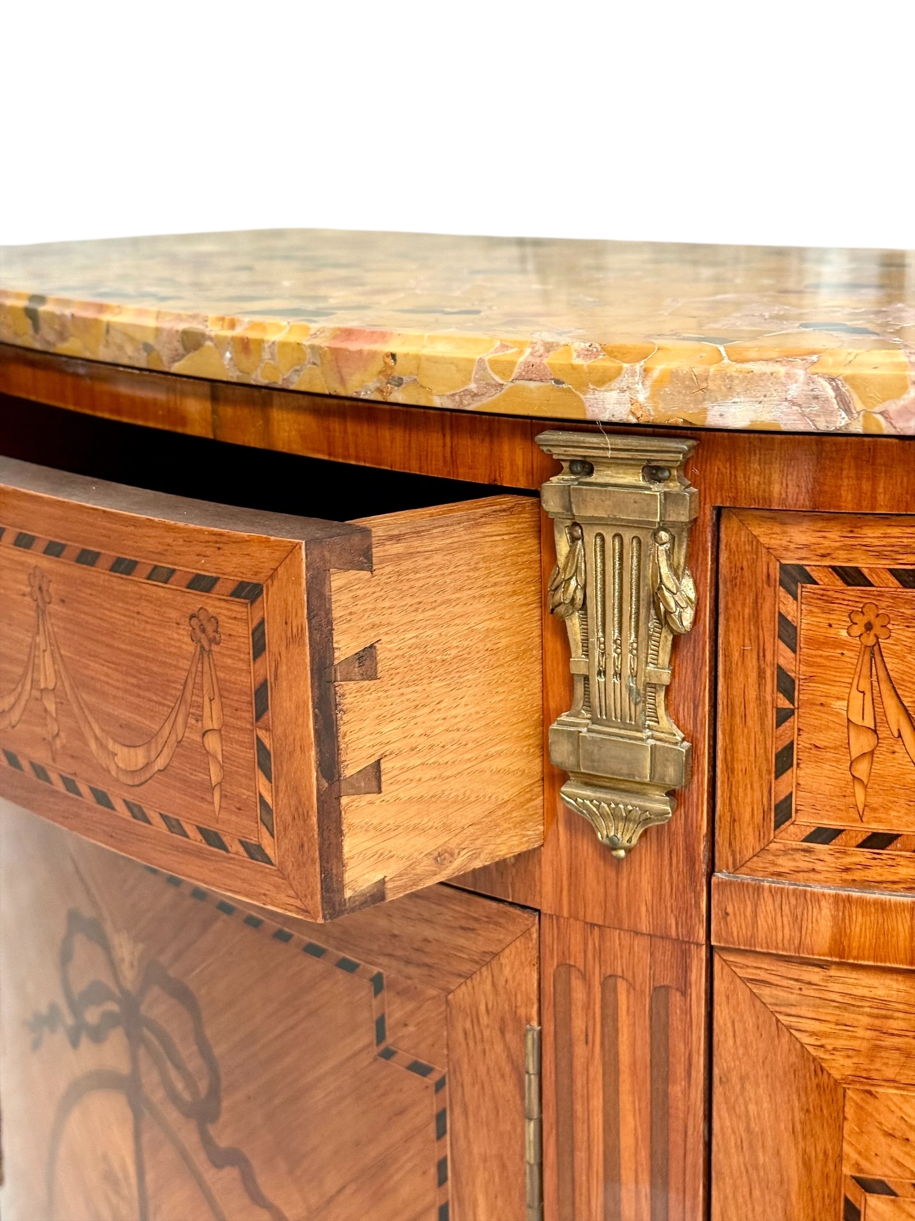 19th Century Louis XVI Style Demilune Commode with Marble Top