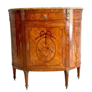 19th Century Louis XVI Style Demilune Commode with Marble Top
