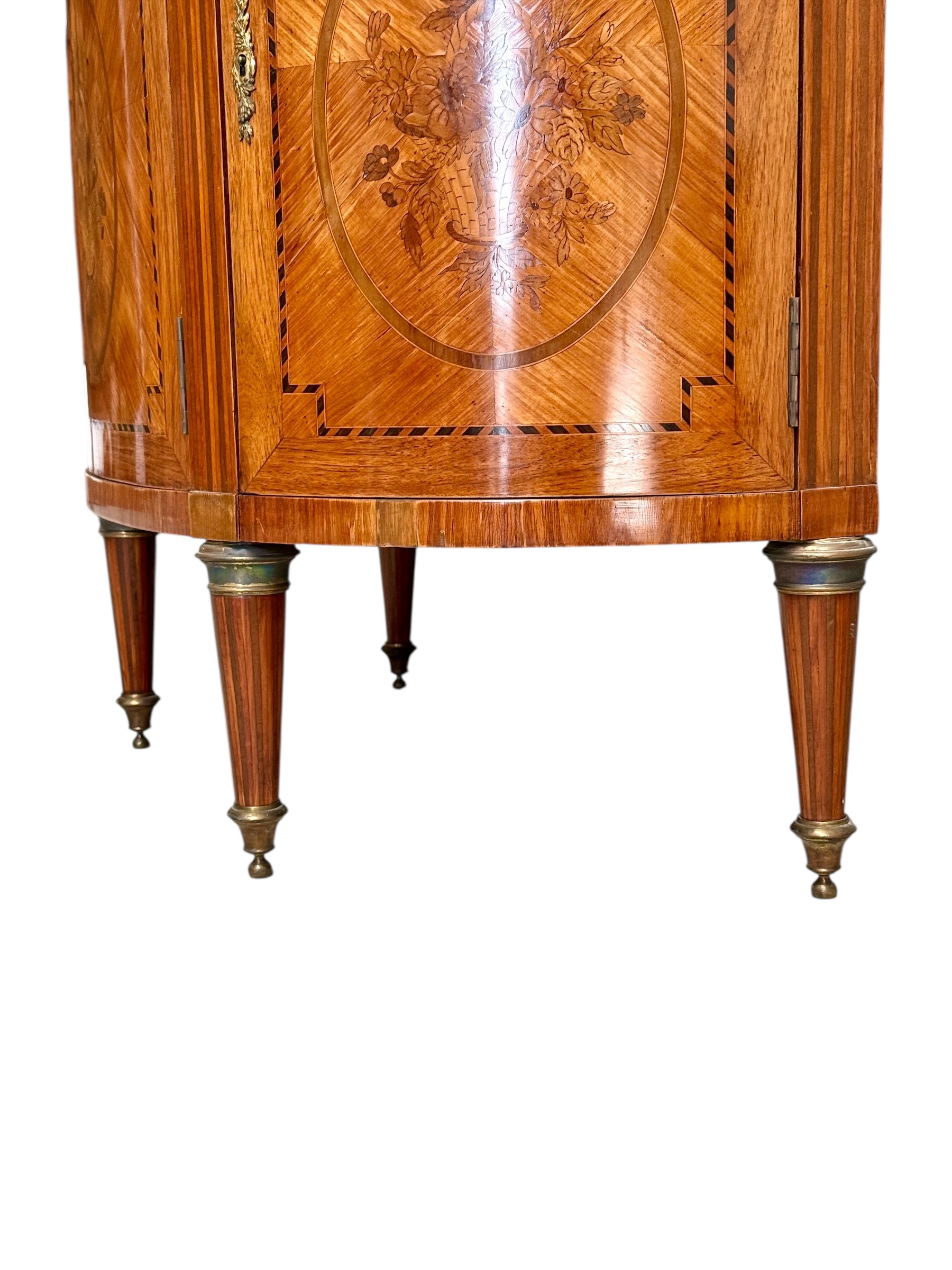 19th Century Louis XVI Style Demilune Commode with Marble Top