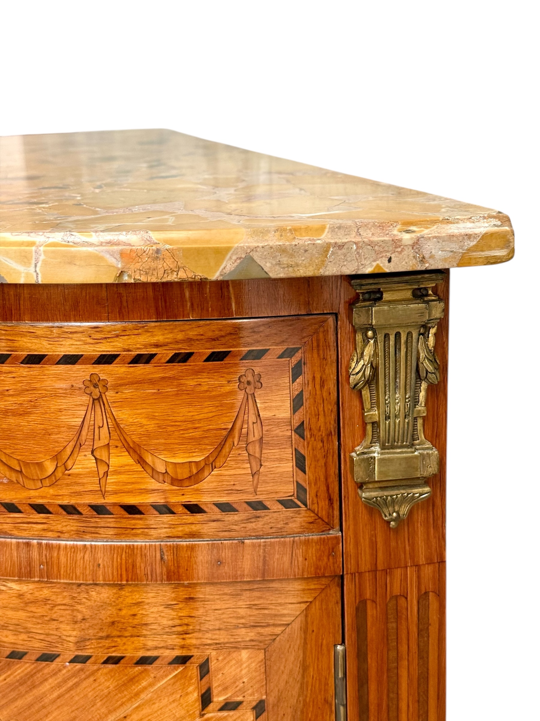 19th Century Louis XVI Style Demilune Commode with Marble Top