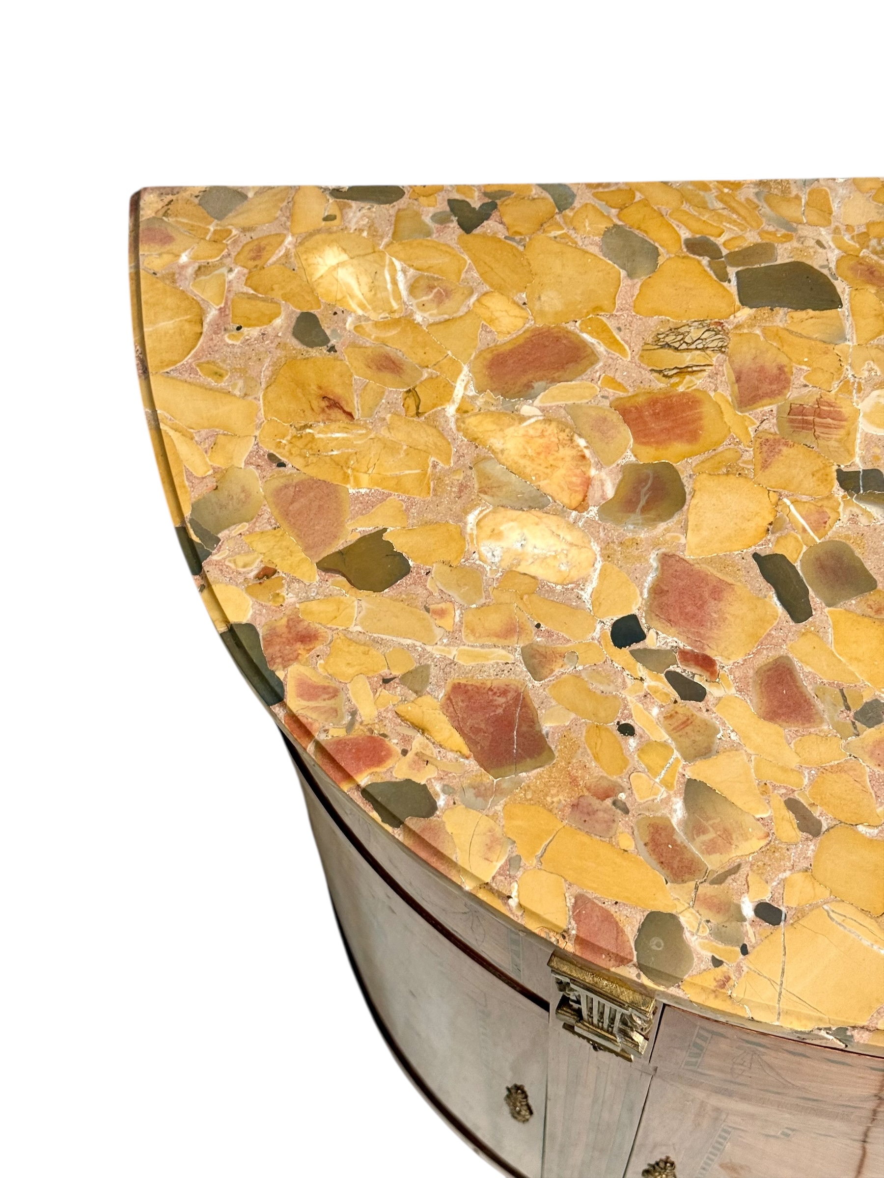 19th Century Louis XVI Style Demilune Commode with Marble Top - Image 7