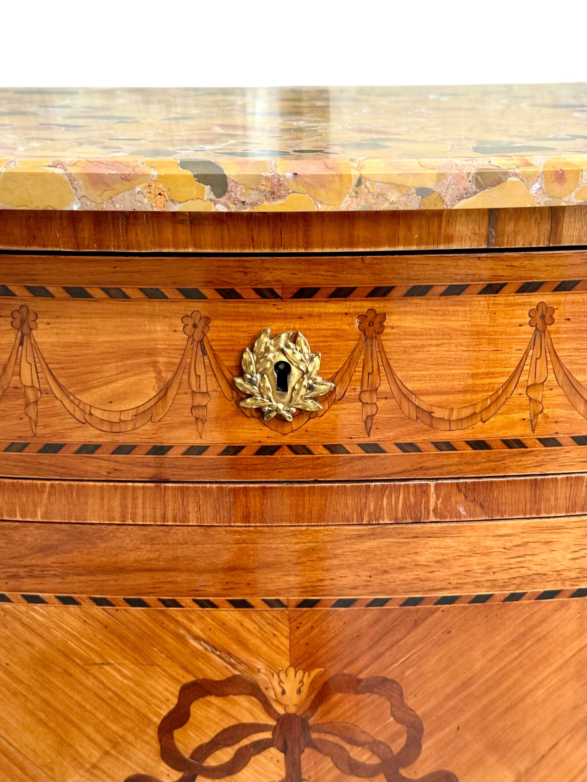 19th Century Louis XVI Style Demilune Commode with Marble Top