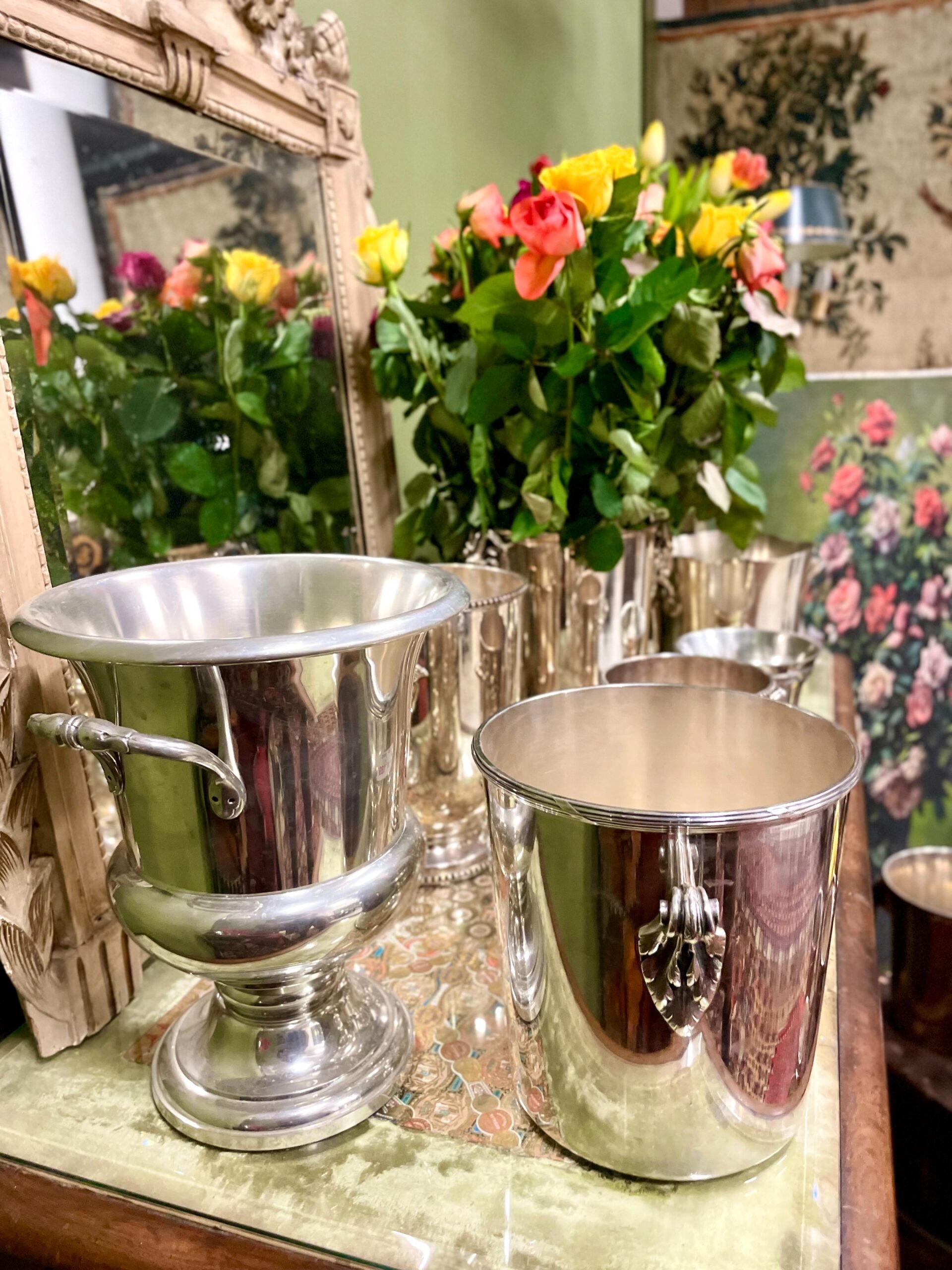 Elegant Silver-Plated Champagne Bucket by Ercuis, France