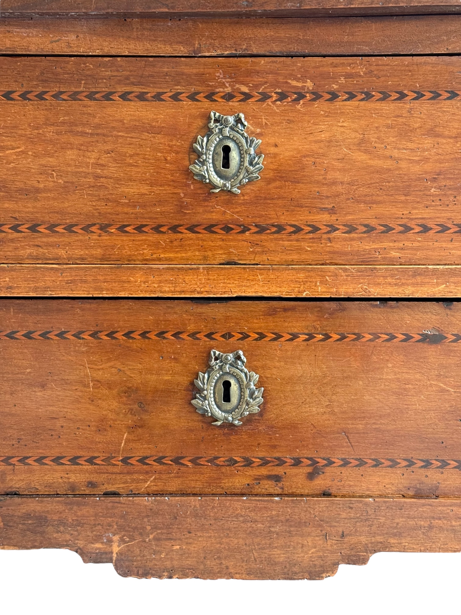 Louis XVI Period Marquetry Inlaid Cherrywood Commode, Late 18th Century