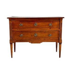 Louis XVI Period Marquetry Inlaid Cherrywood Commode, Late 18th Century