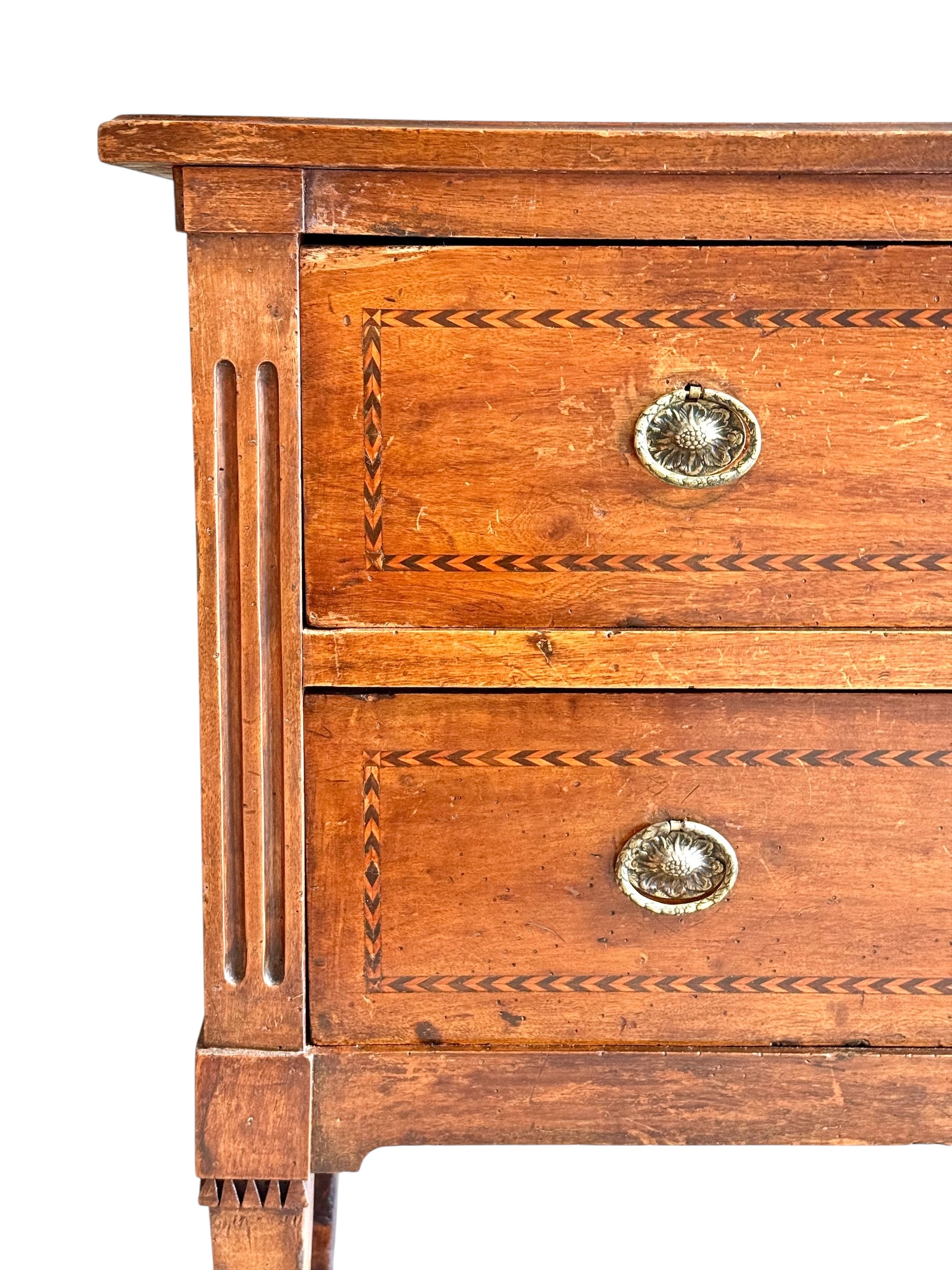Louis XVI Period Marquetry Inlaid Cherrywood Commode, Late 18th Century